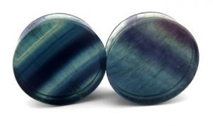 Urban Body Jewelry Rainbow Fluorite Stone Plugs