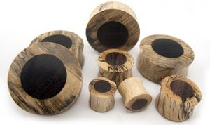 Urban Body Jewelry Tamarind Wood Plugs With Sono Wood Inlay