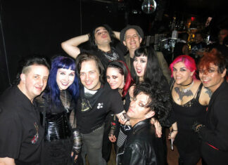 A Murder of Crows Descends Upon Gotham for a Full Weekend Extravaganza A Murder of Crows (from left to right): Martin Oldgoth, Brigitte Gothtart, Mark Splatter, Sean Templar (back), Naren Renz (back), Jenn Bats, Dave Bats (front), friend, friend, Andy Smith.